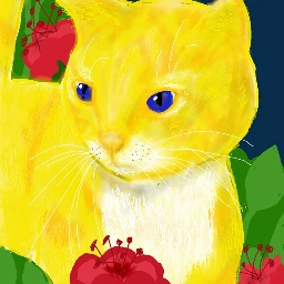 cat wdpprimarycolors flowers leaves red